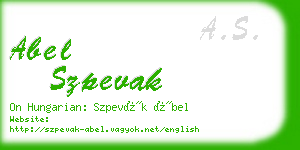 abel szpevak business card